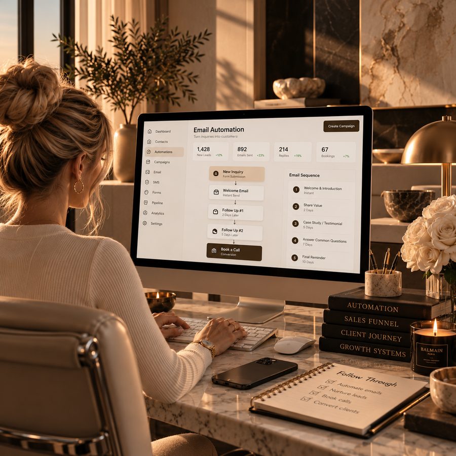Email automation sequence on screen